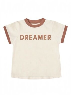 Rylee + Cru "Dreamer" Ringer Tee Natural Amber Cream Size 6-7Y